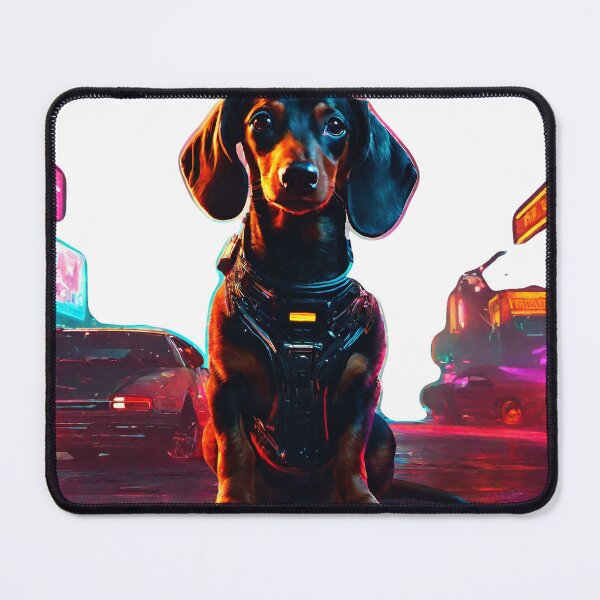 Item preview, Cyberpunk daschund designed and sold by Desordian.