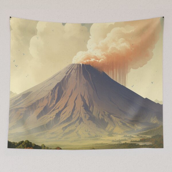 Item preview, A Vintage Travel Illustration of Paricutin Volcano - Mexico designed and sold by GoodOldVintage.