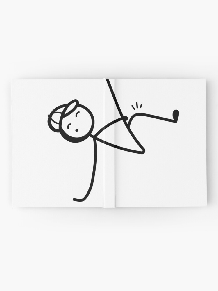 Funny Stick Figure Breakdancing Hardcover Journal for Sale by