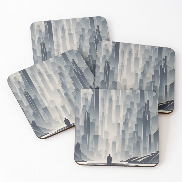 Item preview, Minimalist Sci-Fi Dystopia gray tones designed and sold by MoxieVibe.