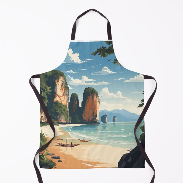 Item preview, A Vintage Travel Illustration of Railay Beach - Thailand designed and sold by GoodOldVintage.