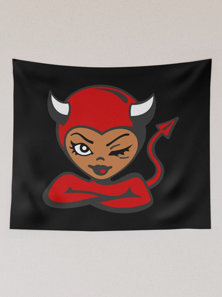 latina biracial halloween devil pinup girl 