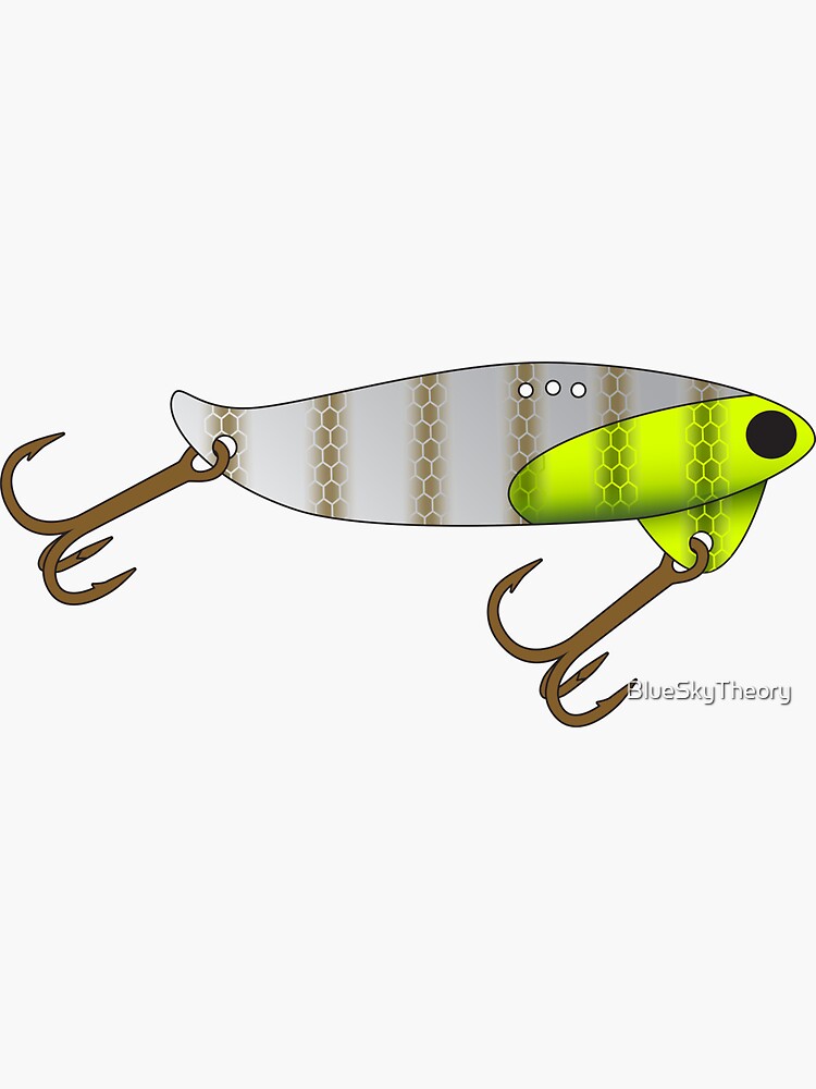 Blade Bait Fishing Lure - Chartreuse Black Stripe Sticker for Sale by  BlueSkyTheory