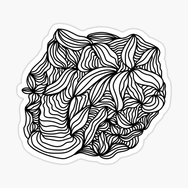 "Abstract fine line creative line art black " Sticker for Sale by