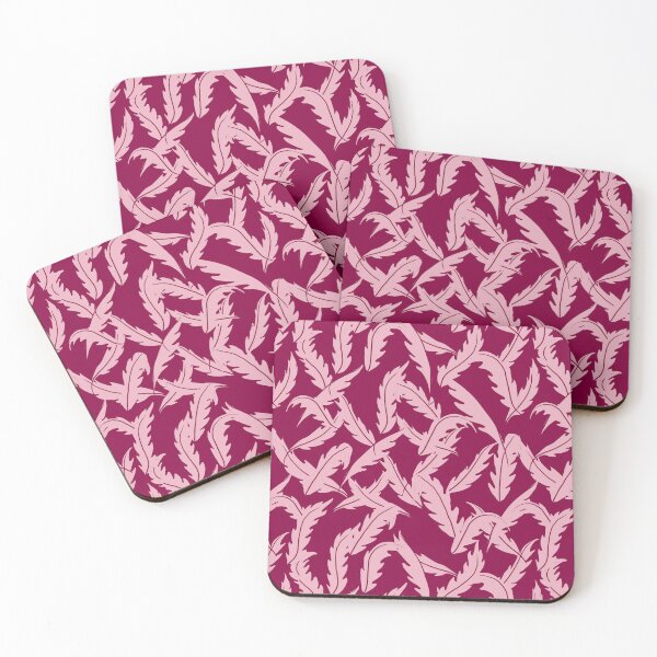 Item preview, Whimsical Pink Leaves: Nature-Inspired Pattern on Dark Pink designed and sold by Superdoodledo.