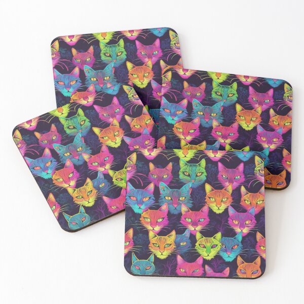 Item preview, cats with neon heads designed and sold by Yukilove.