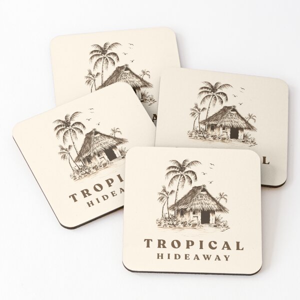 Item preview, Tropical Hideaway Tiki designed and sold by Retro Travel Design.