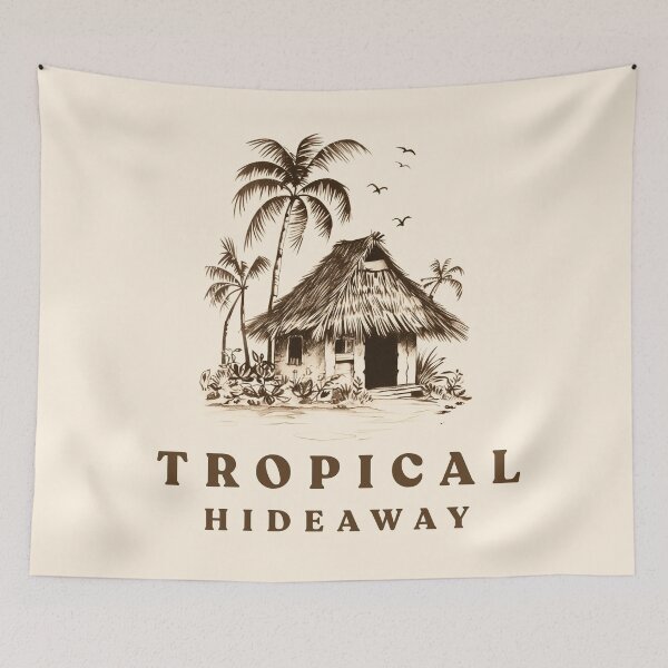 Item preview, Tropical Hideaway Tiki designed and sold by Retro Travel Design.