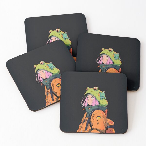 Item preview, Shonen Anime Frog Girl in Retros 90s Manga Japanese Aesthetic Style designed and sold by RibbitFans101.