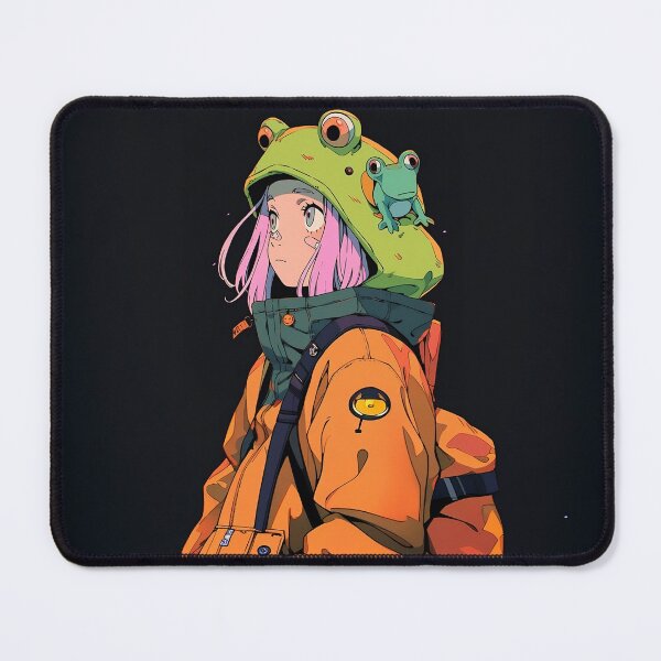 Item preview, Shonen Anime Frog Girl in Retros 90s Manga Japanese Aesthetic Style designed and sold by RibbitFans101.