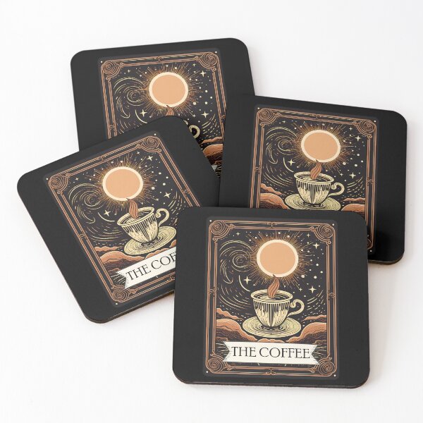 Item preview, Tarot Card The Coffee Caffeine Clairvoyance with a Mystic Twist Funny Halloween Design designed and sold by trendyzcom.