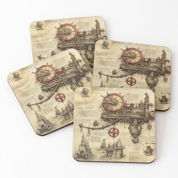 Item preview, Steampunk Drawing Ancient Manuscript designed and sold by BrandonArtWorld.