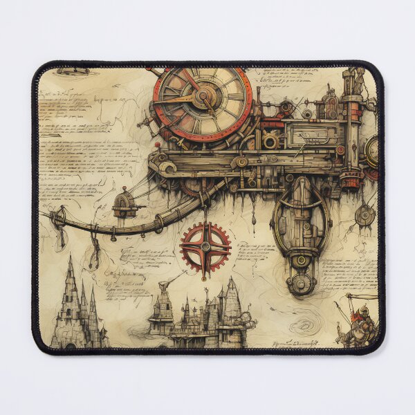 Item preview, Steampunk Drawing Ancient Manuscript designed and sold by BrandonArtWorld.