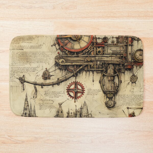 Item preview, Steampunk Drawing Ancient Manuscript designed and sold by BrandonArtWorld.