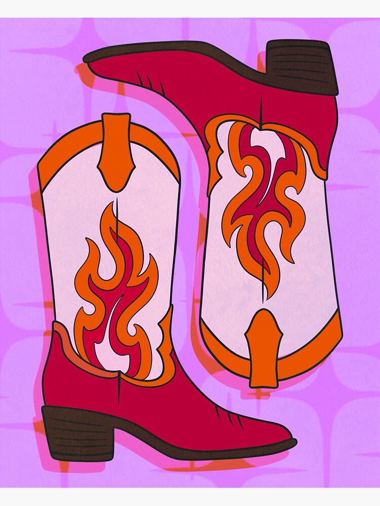 Cowboy boots with flames online