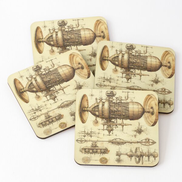 Item preview, Steampunk Drawing Ancient Manuscript designed and sold by BrandonArtWorld.