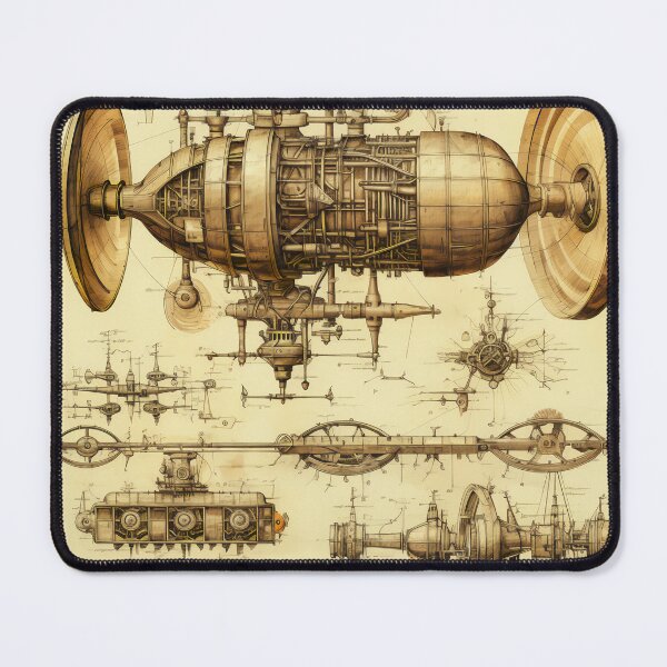 Item preview, Steampunk Drawing Ancient Manuscript designed and sold by BrandonArtWorld.
