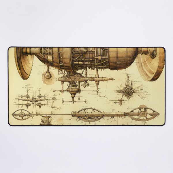 Item preview, Steampunk Drawing Ancient Manuscript designed and sold by BrandonArtWorld.