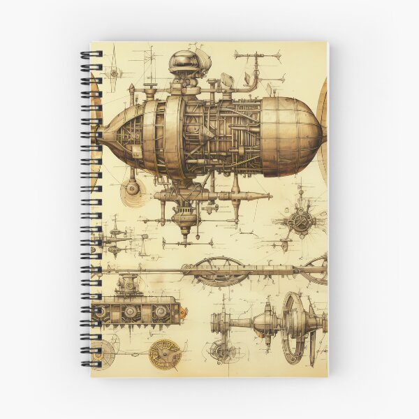 Item preview, Steampunk Drawing Ancient Manuscript designed and sold by BrandonArtWorld.