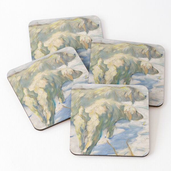 Item preview, Siberian Dogs in the Snow - Vintage German APainting designed and sold by HistorySimple.