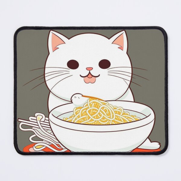 Item preview, Cute Kawaii Cat Eating Ramen Noodles | Kitty Cat Lover designed and sold by lildoodleshirts.
