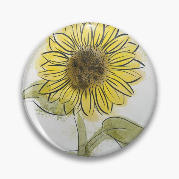 Item preview, Ink and Watercolor Sunflower designed and sold by DesignsByVK.