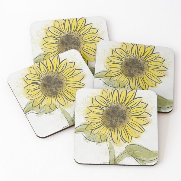 Item preview, Ink and Watercolor Sunflower designed and sold by DesignsByVK.