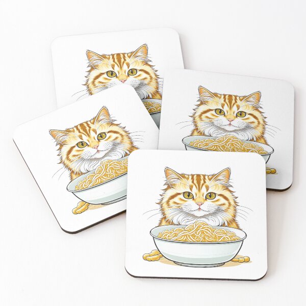 Item preview, Cat eating a bowl of noodles | Cute Kitty Cat Lover designed and sold by lildoodleshirts.