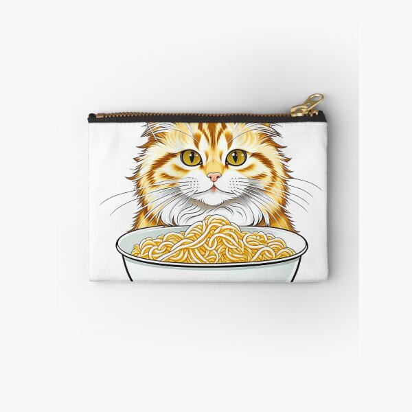 Item preview, Cat eating a bowl of noodles | Cute Kitty Cat Lover designed and sold by lildoodleshirts.