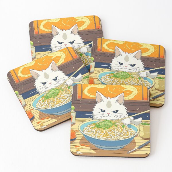 Item preview, Raman Cat Eating Noodles | Cute Kitty Cat Lover designed and sold by lildoodleshirts.