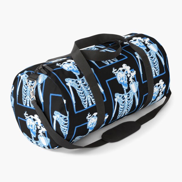 Item preview, halloween coffee drinking skeleton blue designed and sold by Gossip Rag.