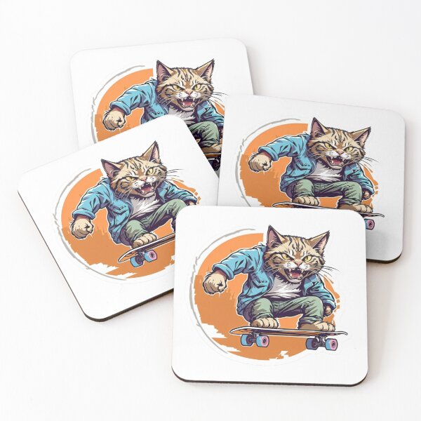 Item preview, Roaring Cat on Skateboard – Edgy Feline Skater Design for Adventurous Souls & Cat Fanatics! designed and sold by sadsapiens.