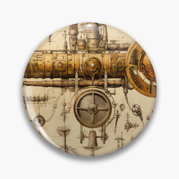 Item preview, Steampunk Drawing Ancient Manuscript designed and sold by BrandonArtWorld.