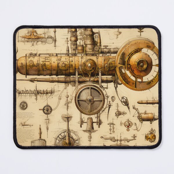 Item preview, Steampunk Drawing Ancient Manuscript designed and sold by BrandonArtWorld.
