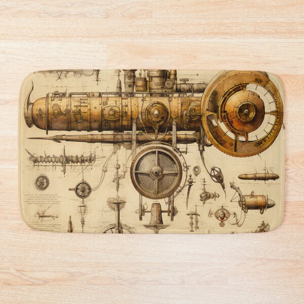 Item preview, Steampunk Drawing Ancient Manuscript designed and sold by BrandonArtWorld.