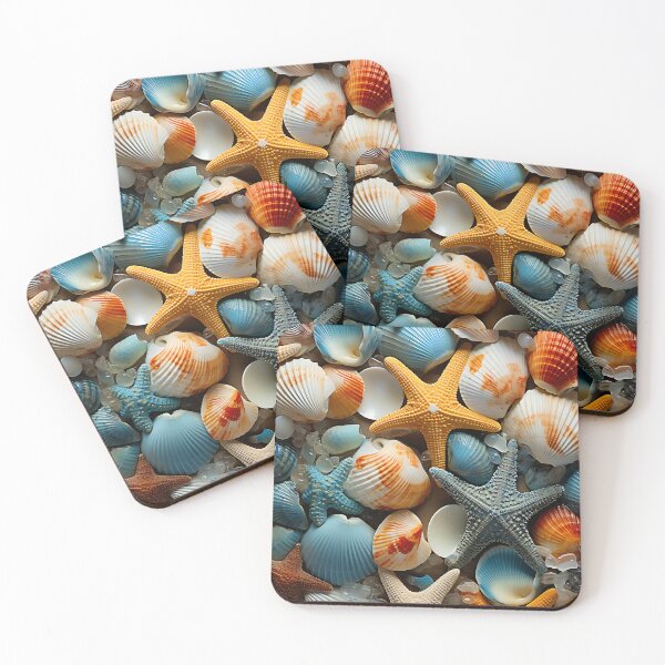 Item preview, Seaside Impressionist Seashells Pattern  designed and sold by Design Den.