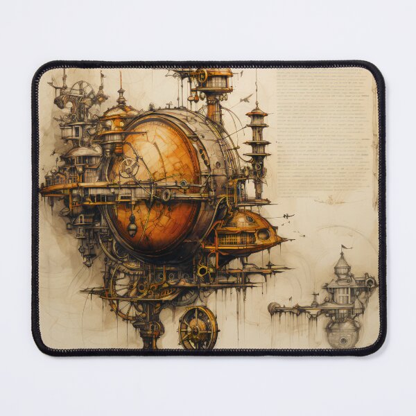 Item preview, Steampunk Drawing Ancient Manuscript designed and sold by BrandonArtWorld.
