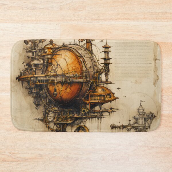 Item preview, Steampunk Drawing Ancient Manuscript designed and sold by BrandonArtWorld.