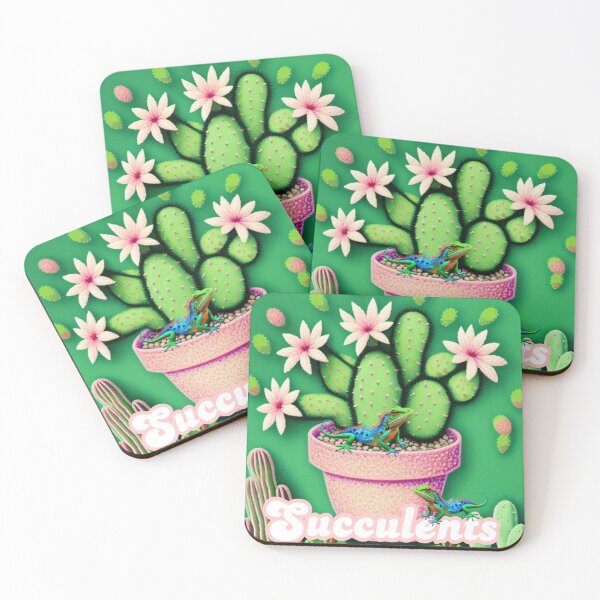 Item preview, Succulents and lizards  designed and sold by Roxburylane.