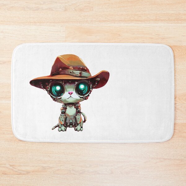 Item preview, ¡Robo-Gato con un sombrero de fieltro! designed and sold by kukamatsu.