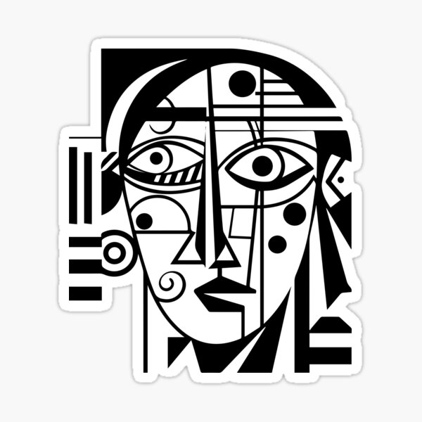 Cubist Woman Sticker For Sale By Texterns Redbubble 