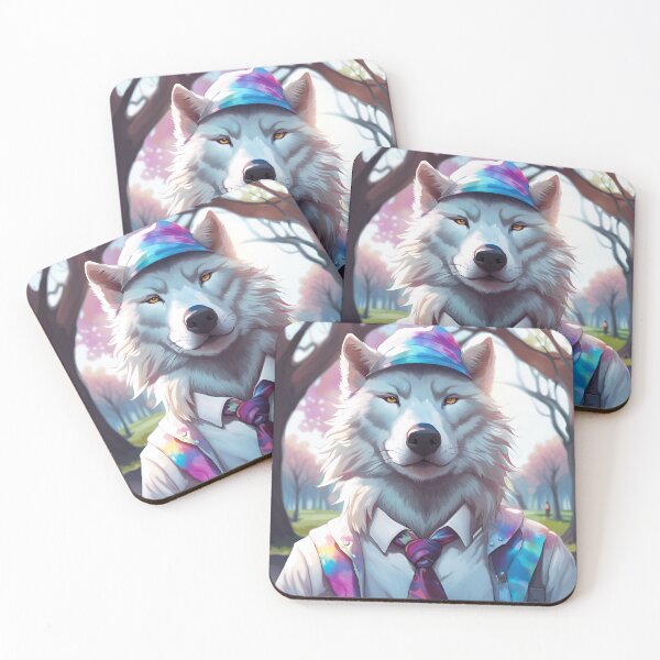 Item preview, A Tie Dye Wolf Wearing A Tie designed and sold by Gabriela McDaniel.