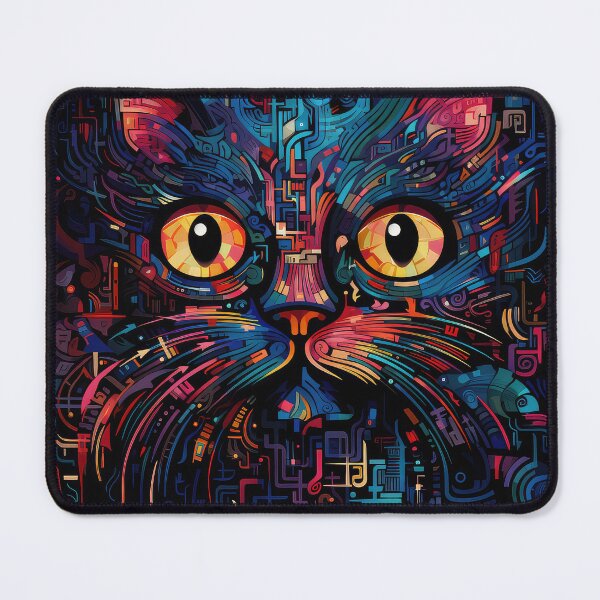 Item preview, Techno Cat, Cyber Cat, Pysco Cat, Synthwave Design designed and sold by Rroliver.