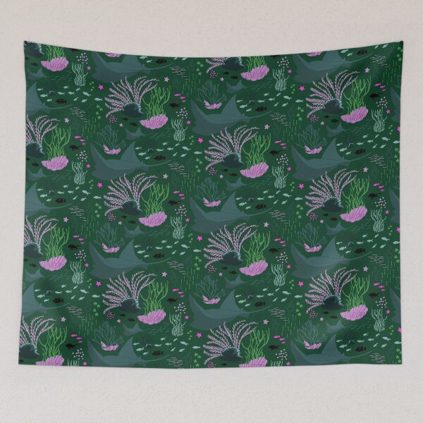 Aperçu de l'œuvre Récif corallien sous la mer - Vert créée et vendue par SquibbleDesign.