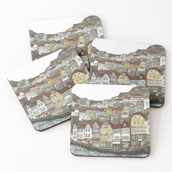 Item preview, Faroe Islands city drawing designed and sold by ComicsFactory.