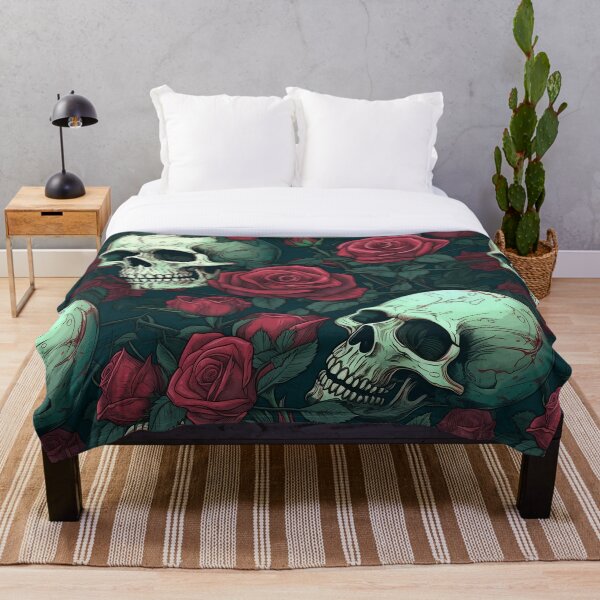 Aperçu de l'œuvre Crânes et roses créée et vendue par Calmly.