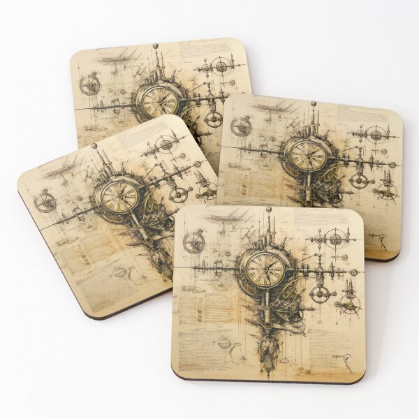 Item preview, Steampunk Drawing Ancient Manuscript designed and sold by BrandonArtWorld.