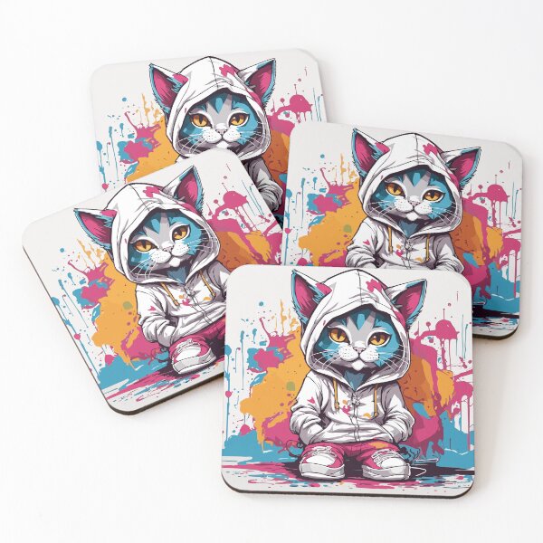 Item preview, Cat wearing a hood graffiti style designed and sold by TBG1978.