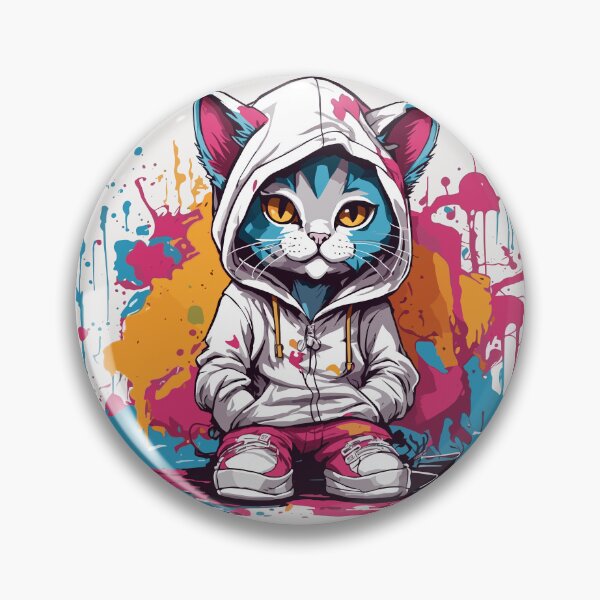Item preview, Cat wearing a hood graffiti style designed and sold by TBG1978.