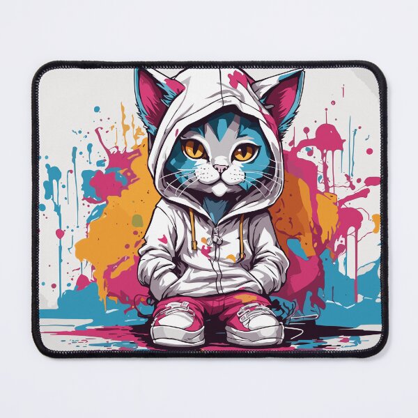 Item preview, Cat wearing a hood graffiti style designed and sold by TBG1978.
